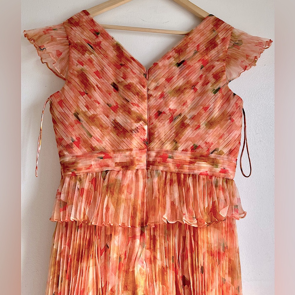 THEIA Holly Pleated Tea Length Gown - Picture 10 of 14